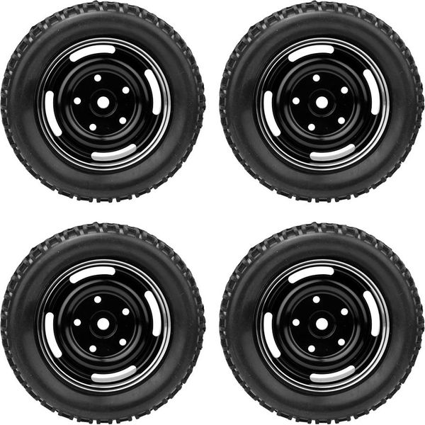 Metallo 4 Fori A Forma Di U Pneumatici Pneumatici In Gomma Cerchi In Lega Di Alluminio Fit Per Mn D90 MN-91 FJ-45 (Nero MN-024BL) (Nero MN-024BL)-image