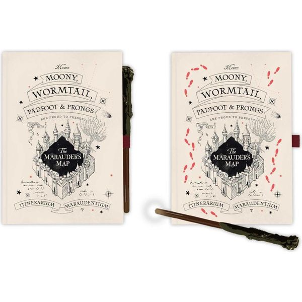 Erik - Notatnik A5 Z Motywem Harry Potter Marauders Map Z PióRem, Premium JakośCi-image