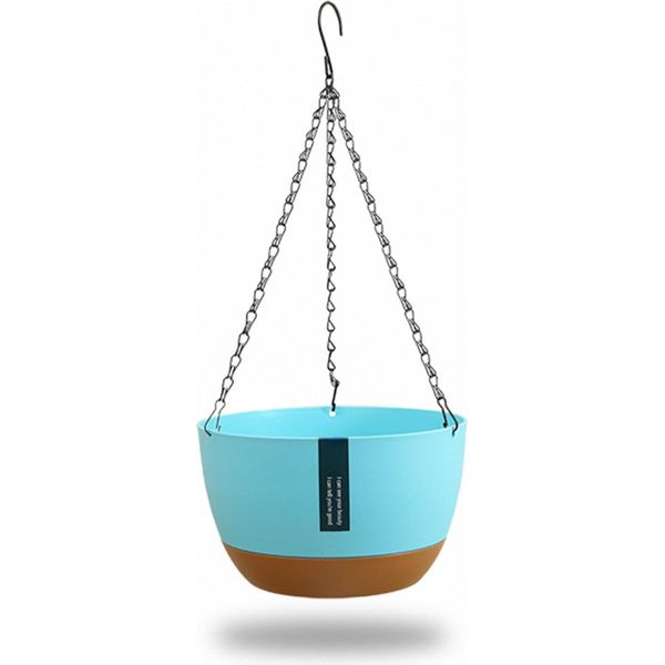 Vaso Per Piante Di Fiori Appesi, Fioriera Appesa, Cesto Appeso A Doppia Catena, Bacino Automatico Di Assorbimento Dell'acqua, Vaso Per Piante Appese-image