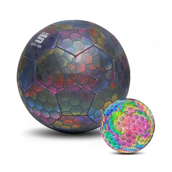 Calcio Riflettente, Pallone Da Calcio Riflettente, Calcio Riflettente Dell'unità Di Elaborazione, Pallone Da Calcio Per I Giochi Notturni, Calcio Riflettente Per La Pratica-image