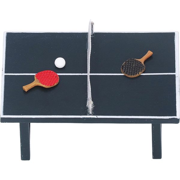 Set Tennis Da Tavolo Casa Delle Bambole, Set Tennis Da Tavolo In Miniatura, Set Tennis Da Tavolo Casa Delle Bambole In Resina, Modello Tennis Da Tavolo Casa Delle Bambole, Modello Tennis Da Tavolo In Miniatura, Decorazione Casa Delle Bambole-image