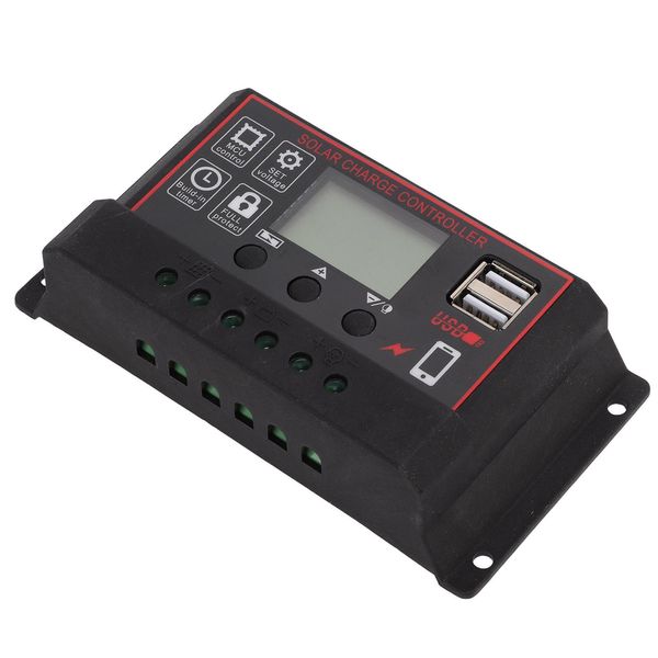 Regolatore Di Carica Solare, Regolatore Di Carica Solare 12V/24V, Regolatore Intelligente Della Batteria Del Pannello Solare, Regolatore Di Carica Solare Del Display Lcd, Regolatore Di Carica Solare Con Doppia Porta Usb, Regolatore Di Carica Del Pannello Solare Pwm-image