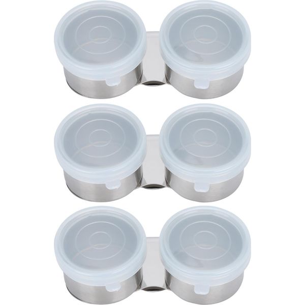 3Pcs Olio Pittura Tavolozza Tazza Doppia In Acciaio Inox Strumenti Di Miscelazione Stagno Con Coperchio-image