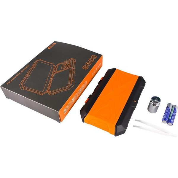 Inf Bilancia Digitale Portatile Arancione Per Gioielli Con Piattaforma In Acciaio 200 G/0,01 G-image