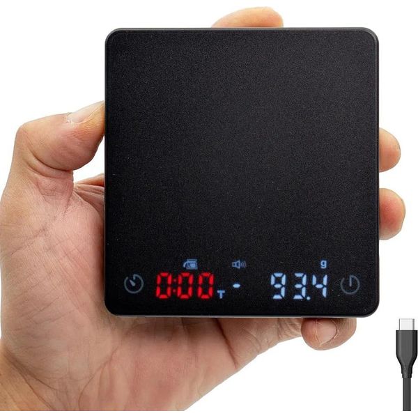 Inf Mini Bilancia Digitale Per Caffè Con Timer, Display Led E Usb Ricaricabile-image