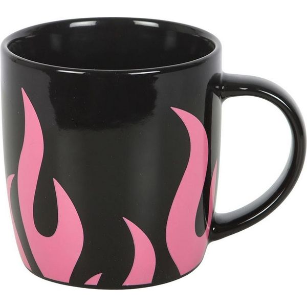 Something Different - Tazza Da Caffè, Fiamme SD10632 (Taglia Unica) (Rosa/Nero)-image