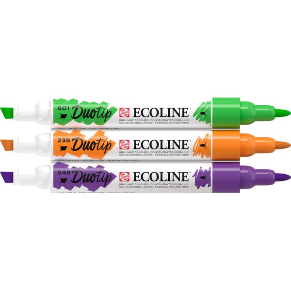 Talens Ecoline - Pennarello Duotip Ecoline Set Secondario 3 Colori | Un Set Di 3 X 3 Pezzi-image