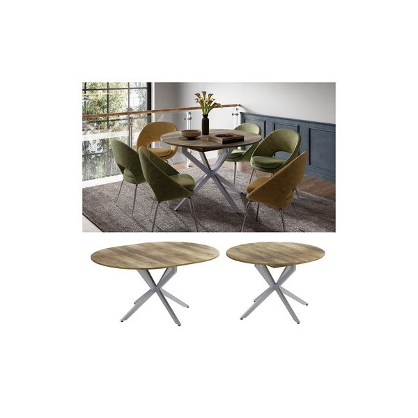 Vicco Esstisch Loyd Eiche Rustikal Grau 120 X 76,5 Cm Ausziehbar-image