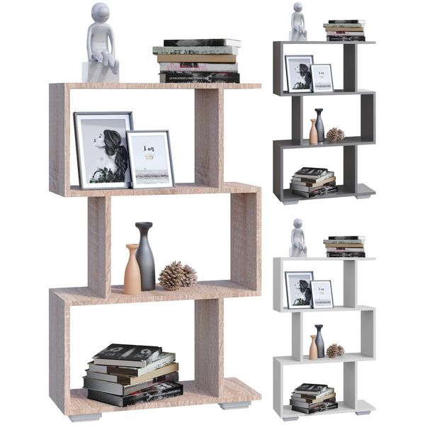 Vcm Holz Raumteiler Stand Regal BüCherregal Deko BüCher Standregal Palusa M-image
