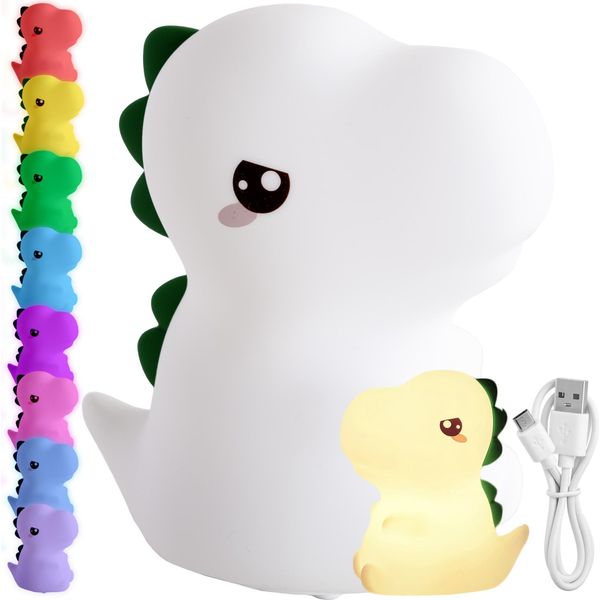 Luce Notturna In Silicone Dinosauro Led Rgb-image