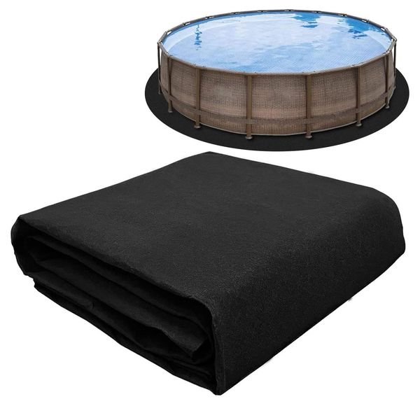 Tappetino Rotondo Per Piscina Fodera Per Piscina Pad Pavimento Panno Protettivo In Feltro Per Piscina 4 Metri Nero-image