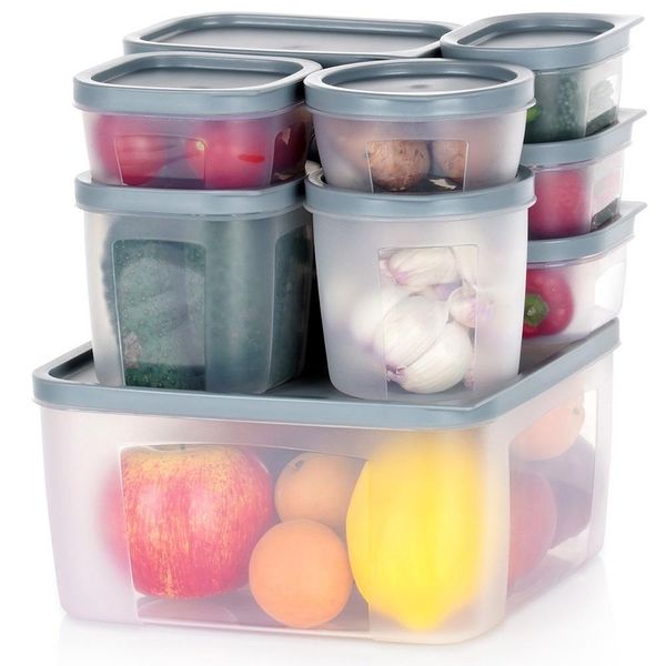 Set Di 10 Contenitori Da Cucina In 8 Misure, Lavabili In Lavastoviglie/Congelatore-image