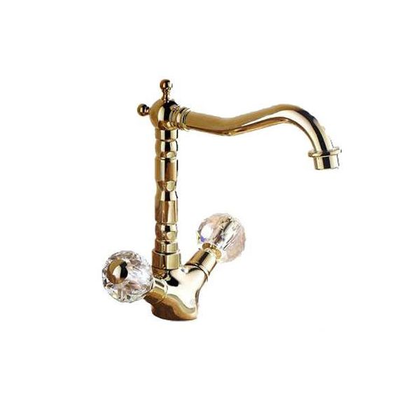 Miscelatore Per Lavabo Kran In Stile Retrò Oro Enyo Lauferi-image