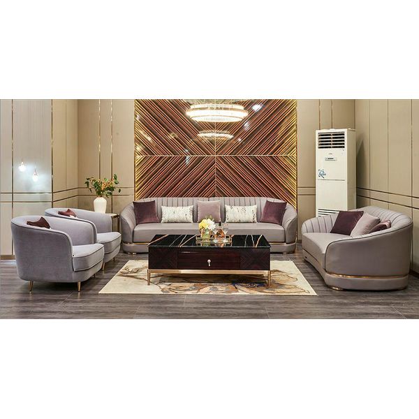 Set Di Divani In Pelle Set Di Design Divano Imbottito Divano Moderno Lusso Completo-image