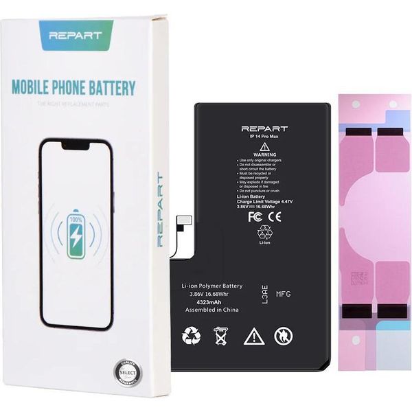 Tradebit Repart Batteria Di Ricambio Compatibile Con Apple Iphone 14 Pro Max - Li-Ion - 4323 Mah-image
