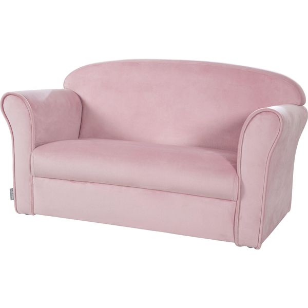 Divano Per Bambini Roba "Lil Sofa"" Con Braccioli, Comodo Divano Per Bambini Rivestito In Tessuto Di Velluto Rosa"-image