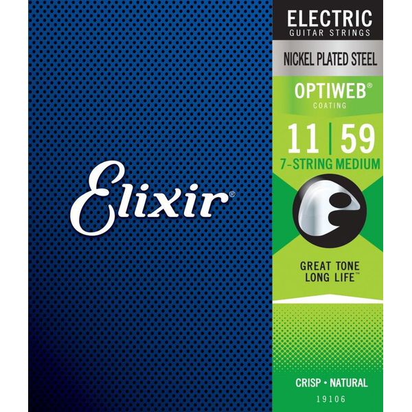 Elixir 19106 Nanoweb 11-59 - Corde Per Chitarra Elettrica A 7 Corde-image