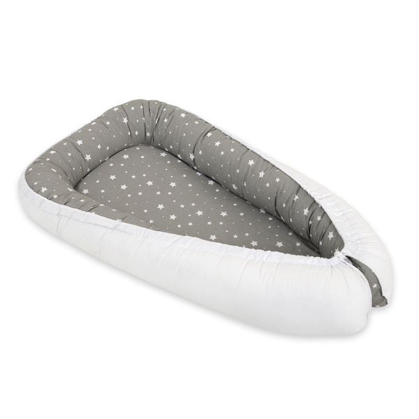 Baby Kokon Coprifasciatoio Bifacciale Premium Bobono - Mini Stars Bianco/Bianco-image