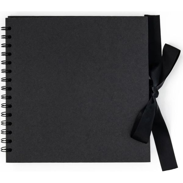 Raccoglitore Ad Anelli Con Nastro, Nero 20,5X20,5 Cm, 35 Fogli-image