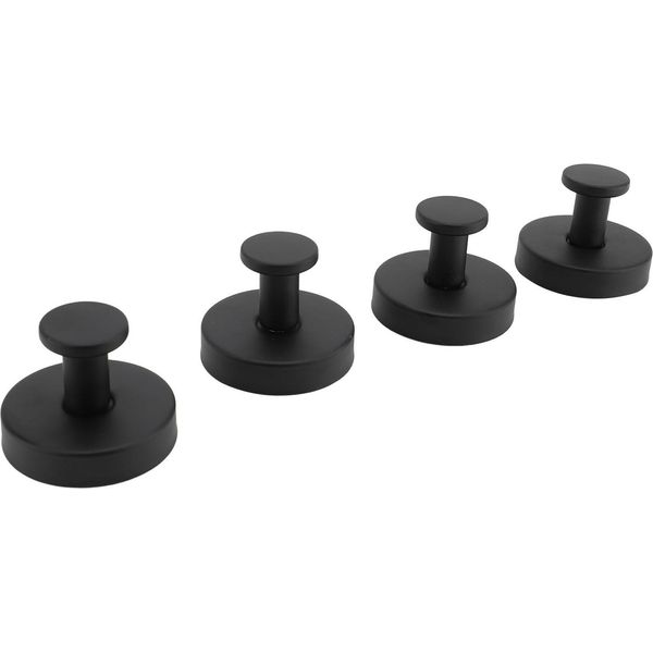 4 Pezzi Ganci A Ventosa In Acciaio Inox Resistenti All'acqua Per Asciugamani A Ventosa Per Bagno Cucina Nero-image