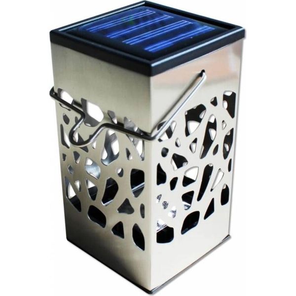 Lampada Solare A Fiamma Led Powerplus Furetto In Acciaio Inox Da Giardino-image