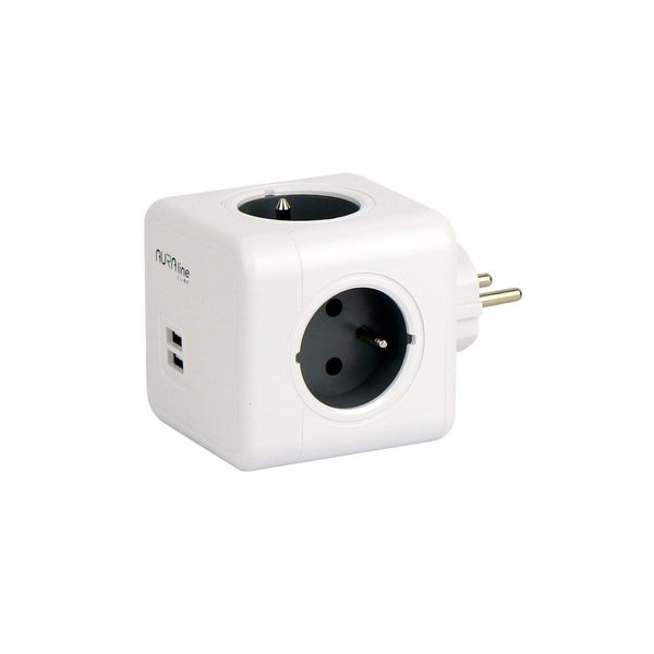 Adattatore Aura Line Cube Presa Di Corrente A 4 Vie Con 2 Porte Usb-image