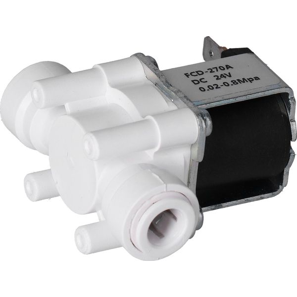 Elettrovalvola Di Plastica 3/8In Connettore Rapido Normalmente Chiuso Solenoidi Valvole (DC24V)-image