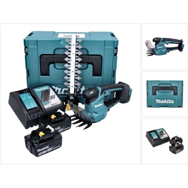 Makita Dum 111 Rtxj Cesoie Per Erba A Batteria 18 V + 2X Batteria Ricaricabile 5,0 Ah + Caricabatterie + Makpac-image
