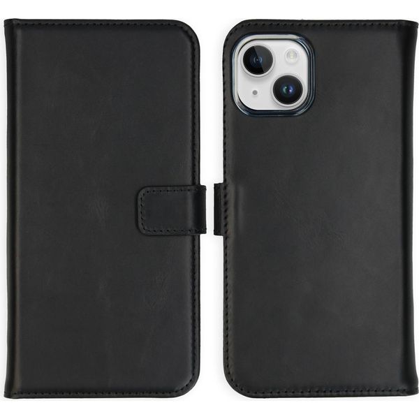 Custodia Per Iphone 15 Plus - Vera Pelle - Selencia Flip Flap - Nero-image