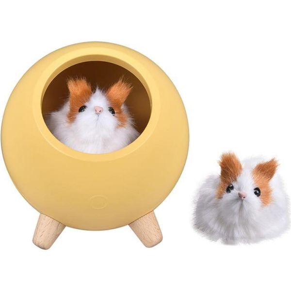 Habarri | Luce Notturna Per Bambini - Lampada Notturna Con Criceto - Per La Stanza Dei Bambini - Giallo - Con Ricarica Micro Usb-image