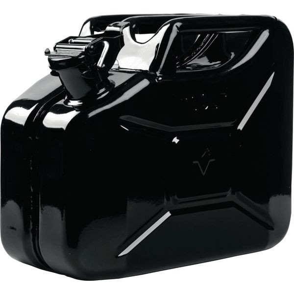 Tanica Carburante 10 L Nero Ral 9005 Lamiera D'acciaio 0,9 Mm L345Xl165Xh275Mm-image