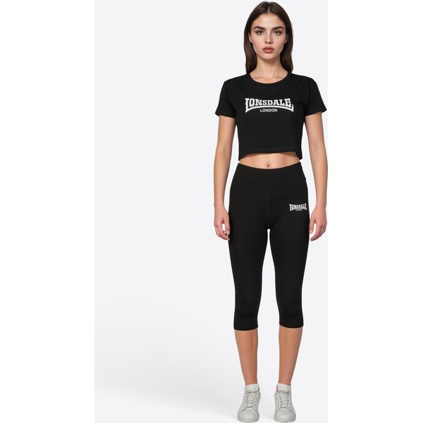Set T-Shirt E Leggings Donna Ixworth Nero/Bianco M Lonsdale-image