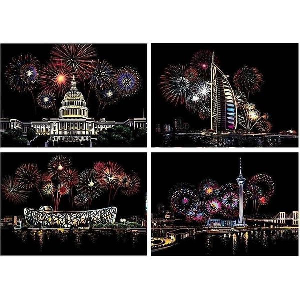 Fuochi D'artificio Magici Gratta E Vinci (4 Pezzi) 30X21 Cm-image