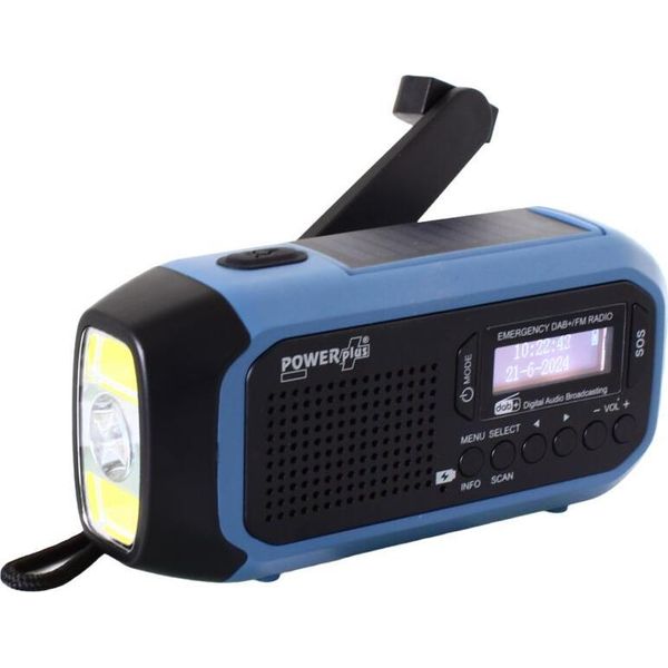 Radio Dab+/Fm Torcia Solare A Dinamo Powerbank Sveglia Powerplus Hyena-image