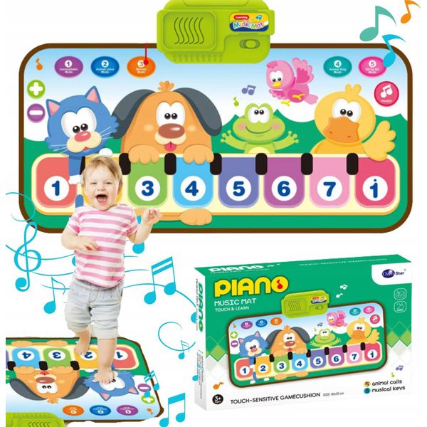 Tappetino Musicale Pianoforte Educativo Interattivo Animali Suoni Numeri-image