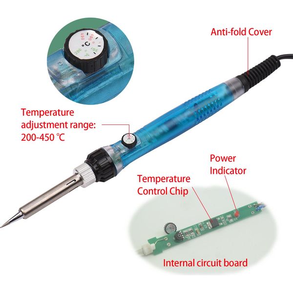 Kit Di Strumenti Per La Masterizzazione Del Legno 55PCS Penna Professionale Per Saldare Set Di Ferri Da Stiro Temperatura Regolabile Da 200-450�� Per Principianti Adulti Intaglio Del Legno Fai Da Te Goffratura Saldatura-image