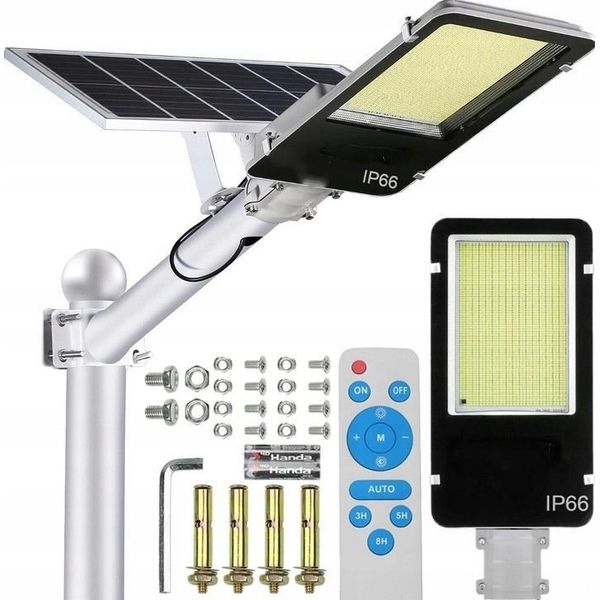 Potente Lampada Solare A Led 1200W Giardino Lampione Sensore Crepuscolare-image
