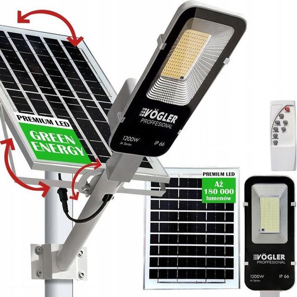 Potente Lampada Solare A Led Vogler 1500W Con Sensore Di Movimento E Crepuscolare Radar-image