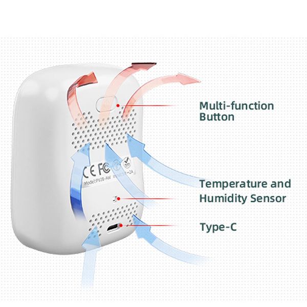 Rilevatore Portatile Di PM2,5 Con Display A Led Misuratore Multifunzionale Di Temperatura E Umidità Sensore Di Particelle Laser Tester Di Qualità Dell'aria Per Uso Domestico Controllo App Per Cellulare-image