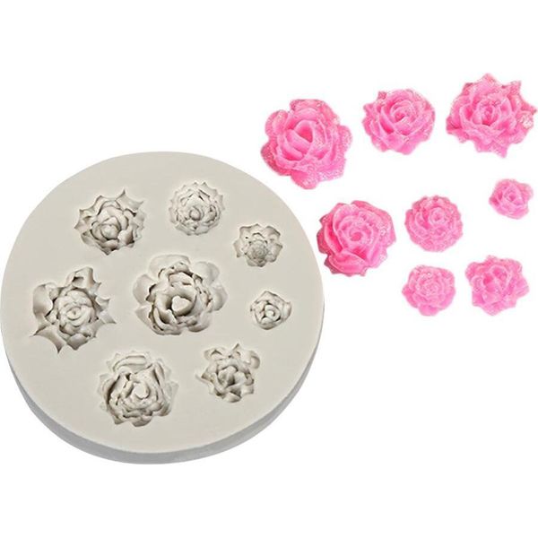 3D Fiore Silicone Stampo Torta Decorazione Topper Silicone Jello Zucchero Cioccolato Fondente Stampi-image