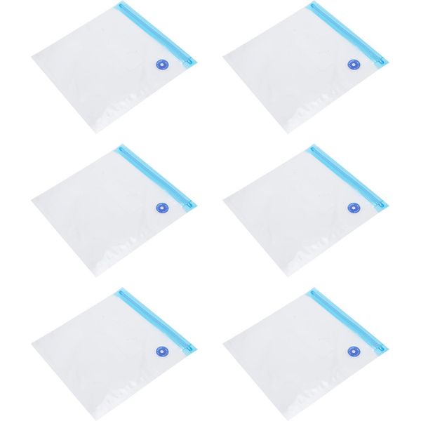 6Pcs Sacchetti Di Tenuta Sottovuoto Per Alimenti Riutilizzabili Con Doppie Cerniere (29 X 22 Cm)-image