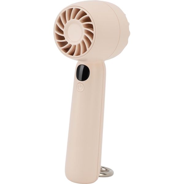 Ventilatore Portatile A 5 Velocità Del Vento Display Digitale A Basso Rumore Ventilatore Portatile Multifunzionale Di Piccole Dimensioni Per Il Viaggio E Il Campeggio All'aperto Beige-image