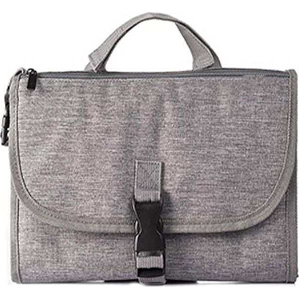 Fasciatoio Grigio - 20X19 Cm Pieghevole E Impermeabile - Borsa Leggera Per Pannolini, Salviette Umidificate E Accessori-image