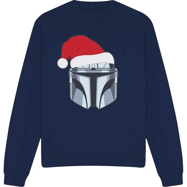 Star Wars: The Mandalorian - Felpa Per Uomo/Donna Unisex, Design Natalizio TV26391 (M) (Navy)-image