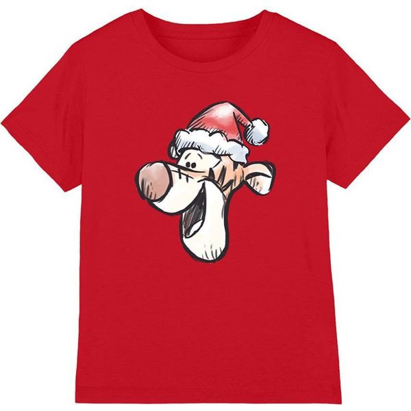 Disney - Maglietta Per Bambini, Disegno Natalizio TV26411 (116) (Rosso)-image