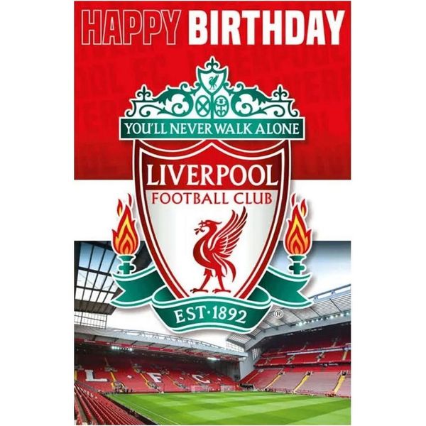 Liverpool Fc - Biglietto Di Compleanno Lenticolare E 3D, Cartoncino TA13840 (Taglia Unica) (Rosso/Verde/Bianco)-image