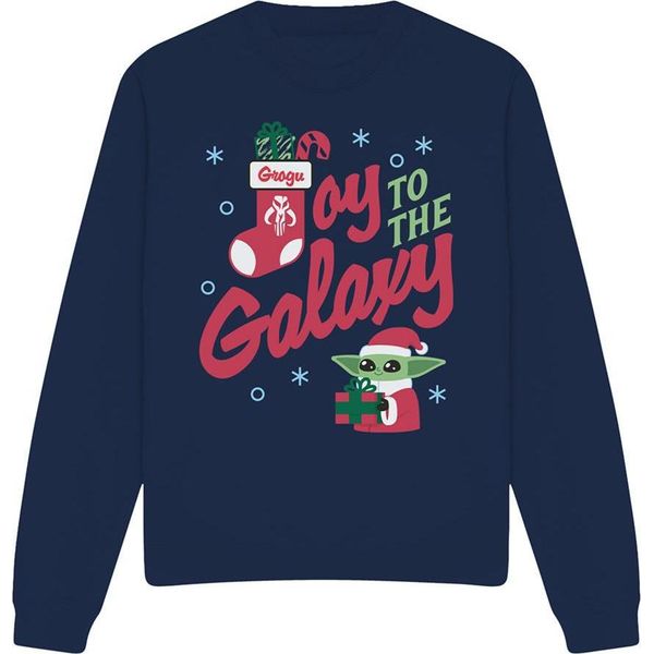 Star Wars: The Mandalorian - Felpa "Joy To The Galaxy"" Per Uomo/Donna Unisex, Design Natalizio TV26385 (S) (Navy)"-image
