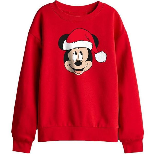 Disney - Felpa Per Bambini, Disegno Natalizio TV26388 (128) (Rosso)-image