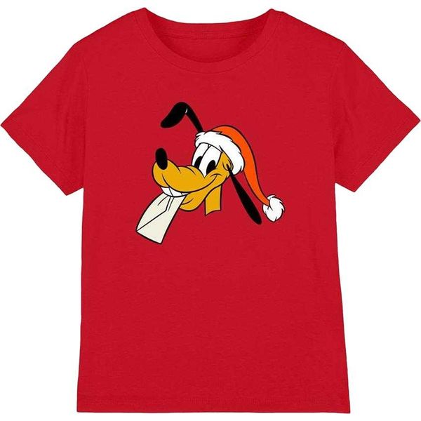 Disney - Maglietta Per Bambini, Disegno Natalizio TV26402 (128) (Rosso)-image