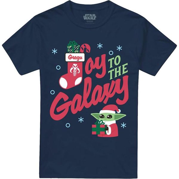 Star Wars: The Mandalorian - Maglietta Per Uomo/Donna Unisex, Design Natalizio TV26438 (L) (Navy)-image